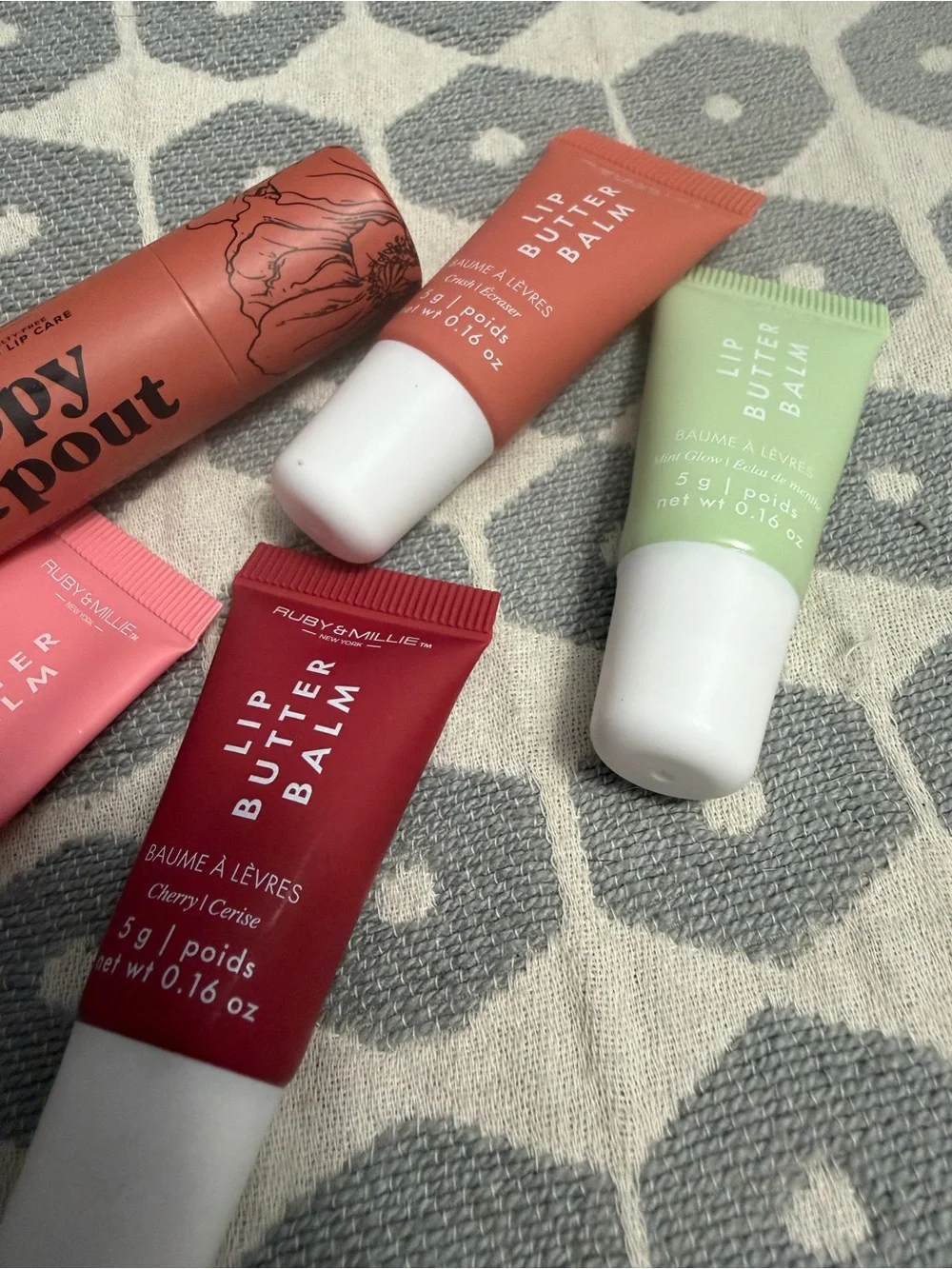 Lip Butter Balm Set — Pink, Red, Peach & Green